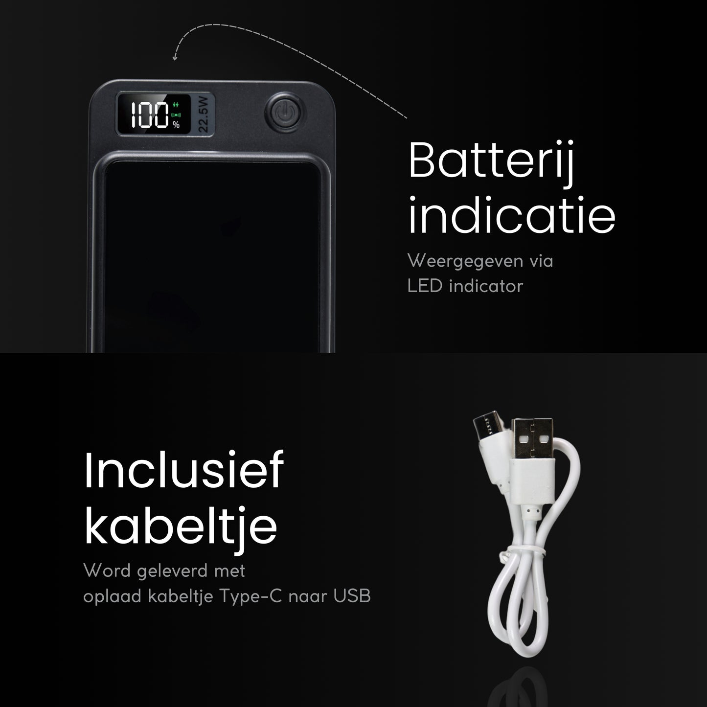 DEPLAND Draadloze Powerbank